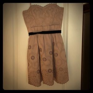 Pink strapless cocktail dress